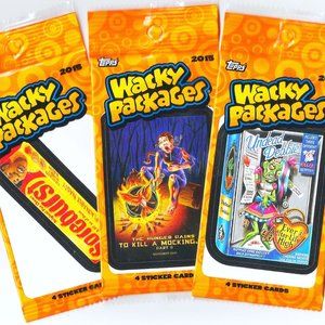 [NEW] (3-Pack) Topps* Wacky Packages Booster Packs Collectible Sticker Cards L#3